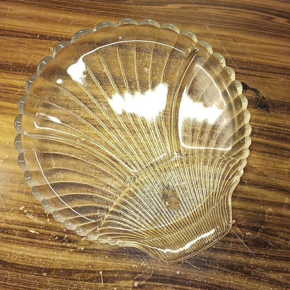 Vintage Anchor ⚓️ Hocking Shell hostess serving tray glass